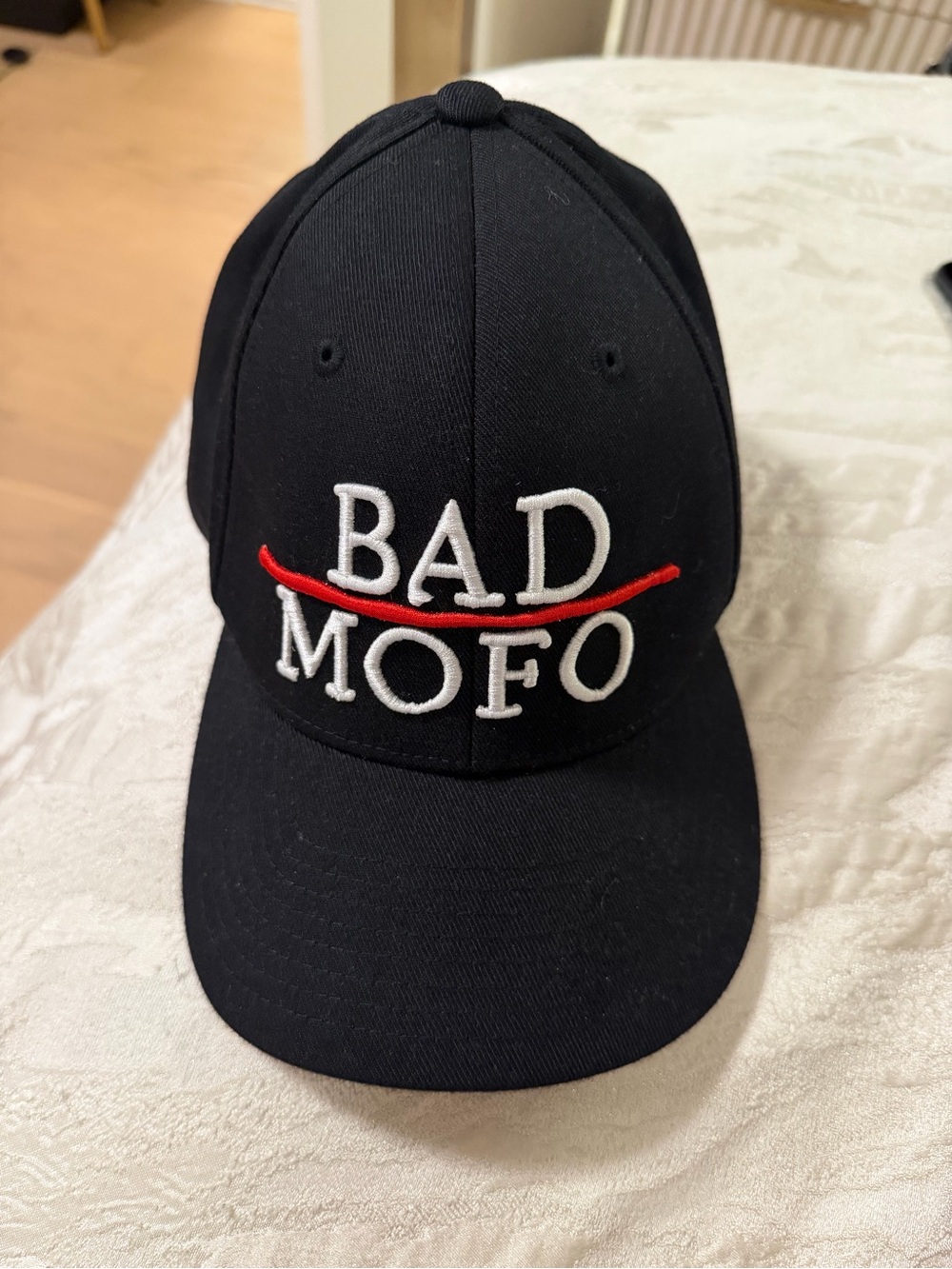 BAD MOFO Embroidered Baseball Cap - Black with Red Accent